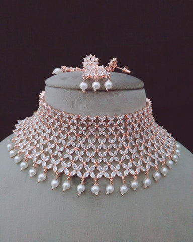 Copper Finished Crystal Stone Set