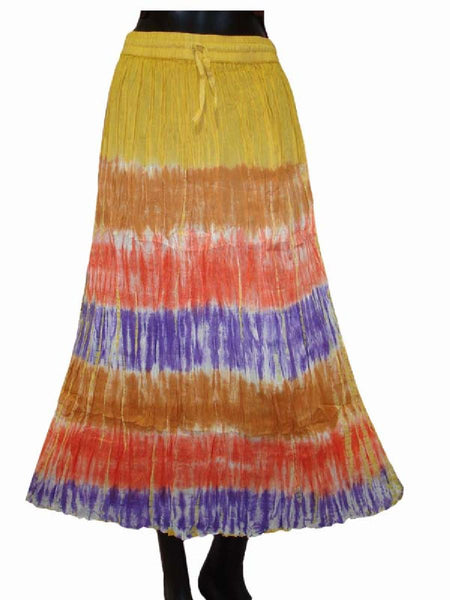 Ethnic Cotton Cambric Multi color Tie Dye Skirt