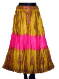 Ethnic Cotton Cambric Brown Tie Dye Skirt
