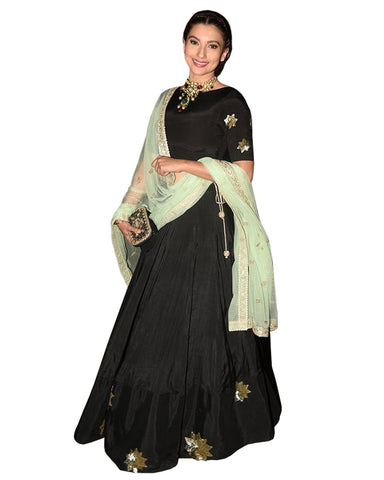 Black Color Silk gown