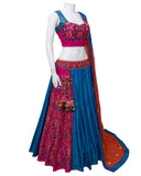 Navratri Special Rama Blue And Magenta Color Traditional Chaniya Choli