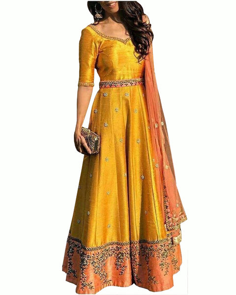 Murterd Color Heavy Satin Silk Anarkali Gown
