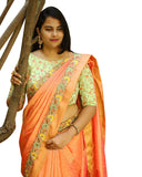Ravishing Organge Colored Designer Silk Saree