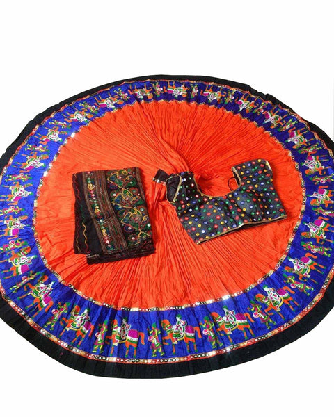 Navratri Special Orange Color Traditional Chaniya Choli