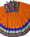 Navratri Special Orange & Blue Color Traditional Chaniya Choli
