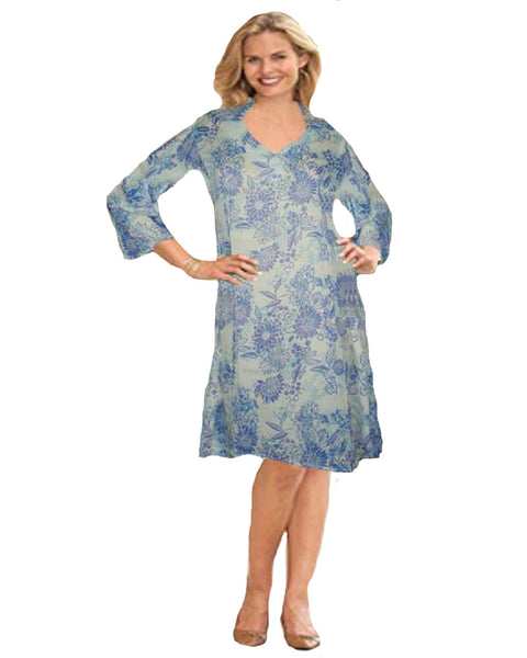 Blue Voile Cotton Dress