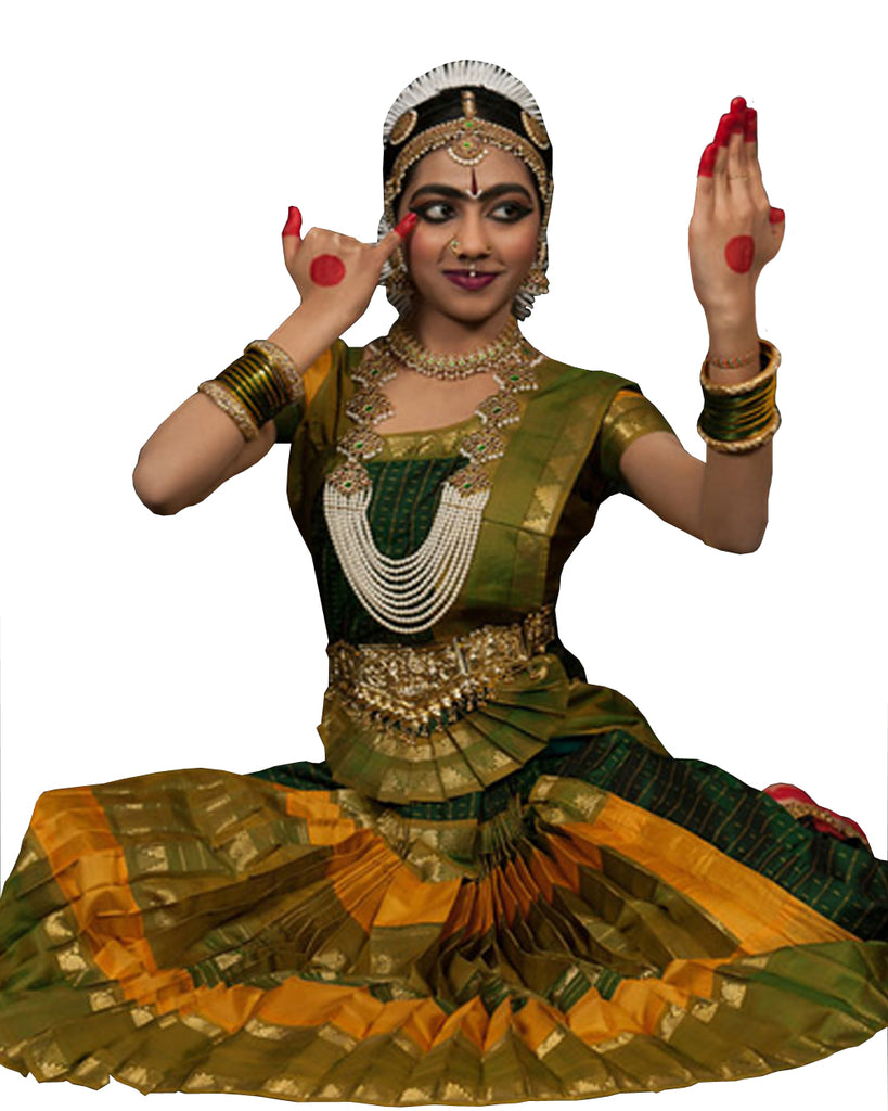 Green Yellow Classical Dance Dress – Sulbha Fashions