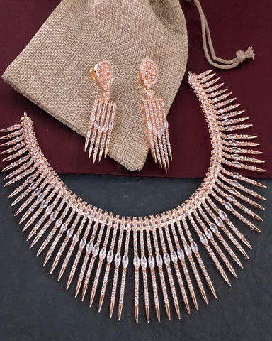 Copper Finished Crystal Stone  Set