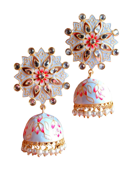 Pink And Kundan Earrings