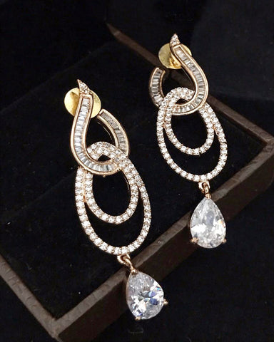 Party White Zircon Stone Earrings