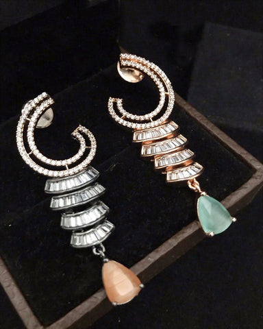 Party White Zircon Stone Earrings