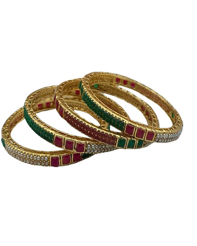 Coppe Bangles With Pearls And Ad Stones