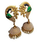 Golden and Multi Pearl Stones Earrings