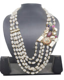 Designer White Pearls and Stone Necklace