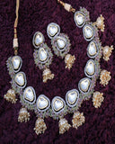 White and Gray Designer Kundan Necklace