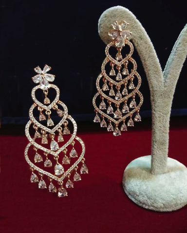Designer White Stone Earrings