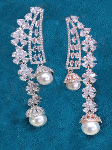 Designer White Stone Earrings