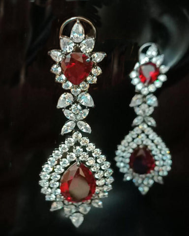 White and Brown Stone Earrings