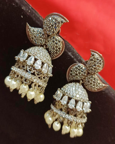 White and Brown Designer Pearls Earrings