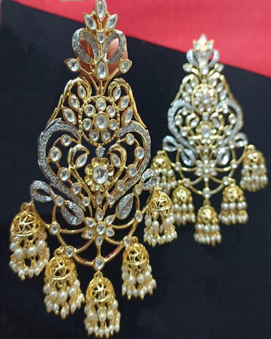 Designer White Stone Earrings