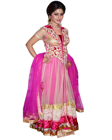 Designer White & Pink color Lehenga