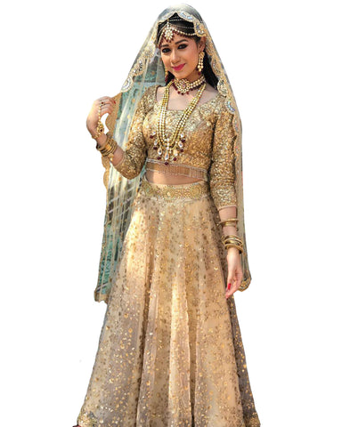 Gold Color Birdal Lehenga