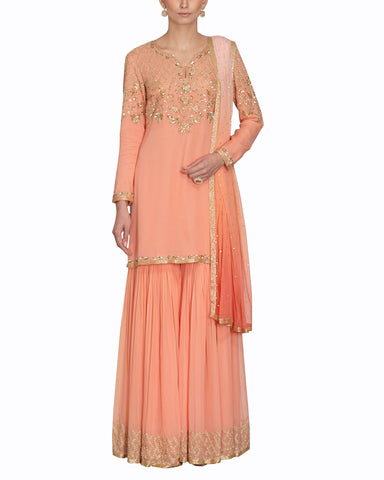 Peach color Sharara Suit