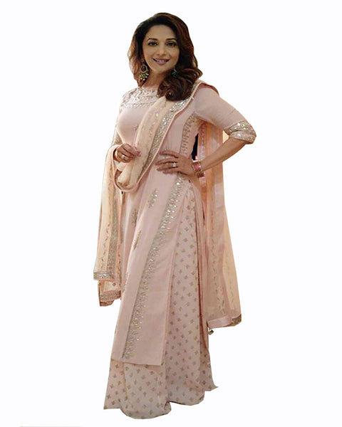 Pink Color Cotton Georgette Palazzo suit