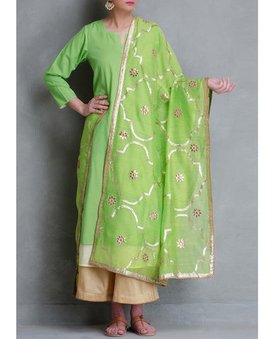 Green Color Gota Patti Palazzo Suit