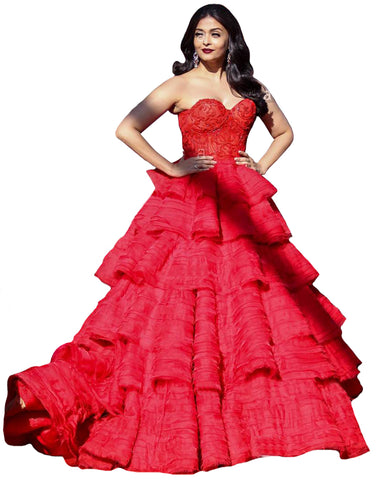 Bollywood Dress Red Color Aiswarya Designer Gown