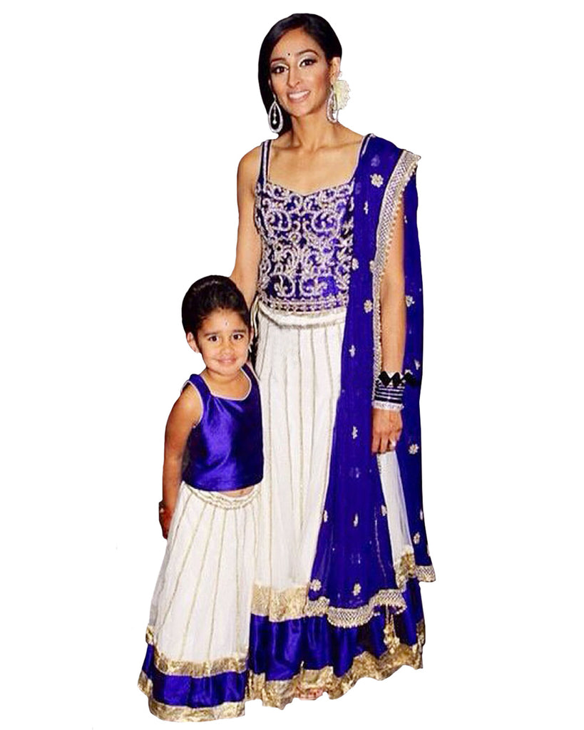 Royal Blue & White Designer Lehenga Royal Blue & White Designer Lehenga