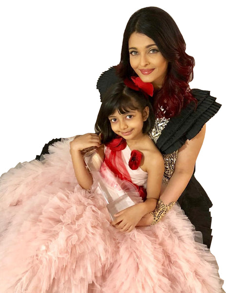 Black And Pink Color Bollywood Mother Daughter Suit