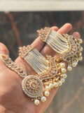 Beautiful White and Golden Color Earring and Maang Tikka
