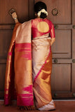 High Quality Soft Lichi Silk Saree and Blouse with Jacquard Work all Over the Saree and Blouse for Special Occasion