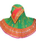 Sea Green & Orange Color Banarsi Buti Gota Patti Lehenga
