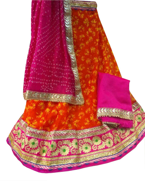 Dandiya Navratri Pink & Orange Color Costume