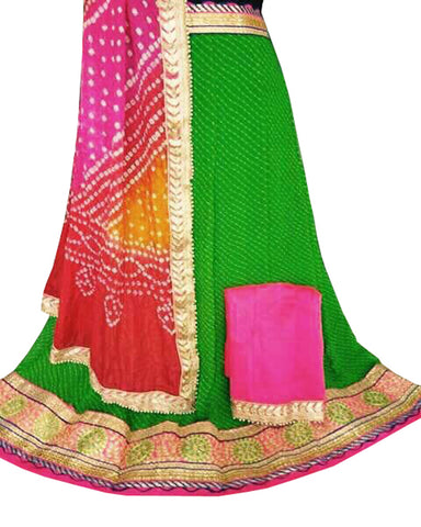 Dandiya Navratri Green & Multi Color Costume