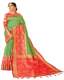 Green And Pink Kanchivaram Silk Saree