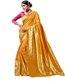 Kanchivaram Golden Saree In Designer Silk