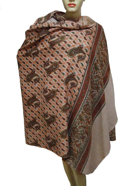 Cashmere Embroidered Brown Shawl