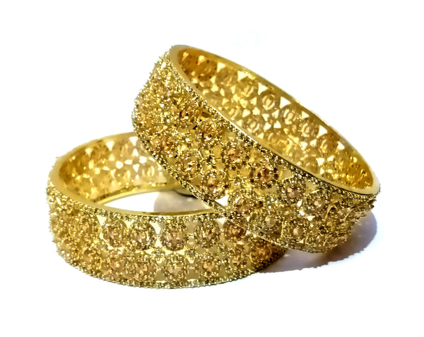 Beautiful Fashion Bangle with American Diamond Stones with Base Metal as Brass and Stones