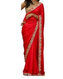 Designer Red-Gold Color Saree