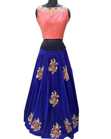 Designer Pink-Navy Color Lehenga Choli