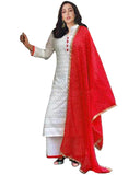 Cotton Chikan Red Suit