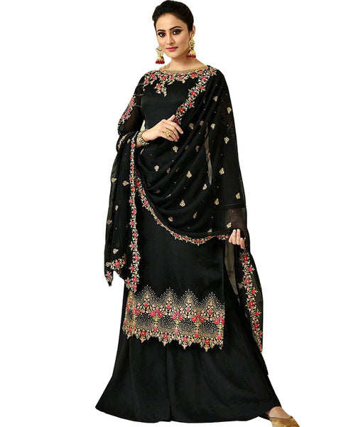 Black Palazzo Suit with Heavy Work Dupatta