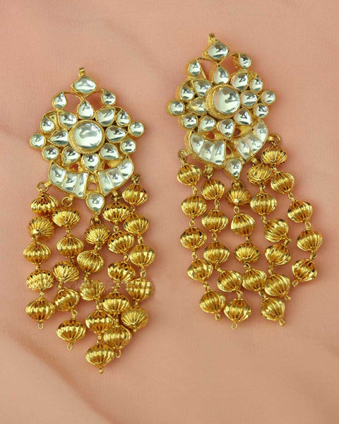 Gold Finished Kundan Earrings