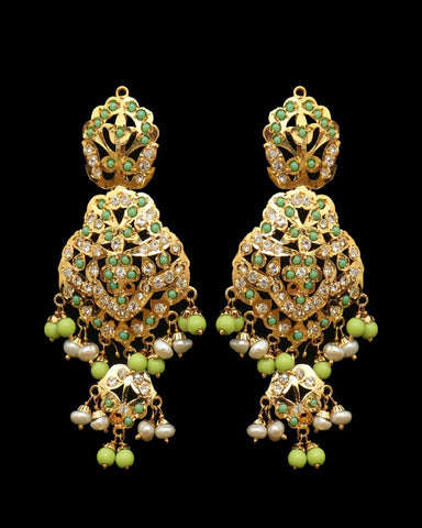 Green Jadau Earrings