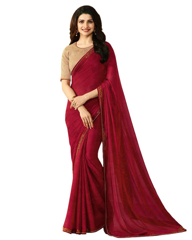 Marvellous Maroon Colored Designer Rangoli Silk Saree