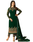 Green Colored Partywear Embroidered Georgette Suit