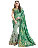 Sophisticated Green Colored Designer Embroidered Work Party Wear Net Saree